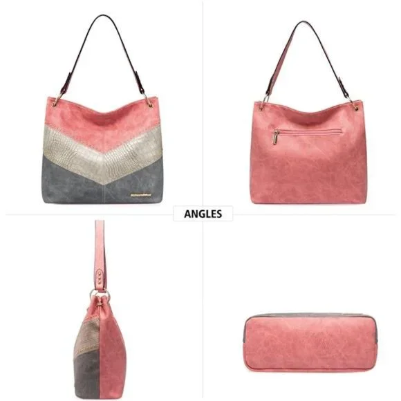 Montana West Hobo Bag Purse Handbags for Women Tote Handbags with Pockets Zipper - Picture 4 of 7